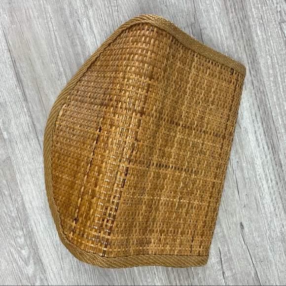 Vintage Made in Italy Straw Bamboo Woven Clutch - Picture 2 of 7